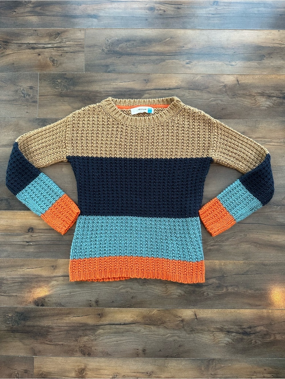 Sparrow Colorblock Chunky Knit Sweater M Coastal Preppy Boho Fall